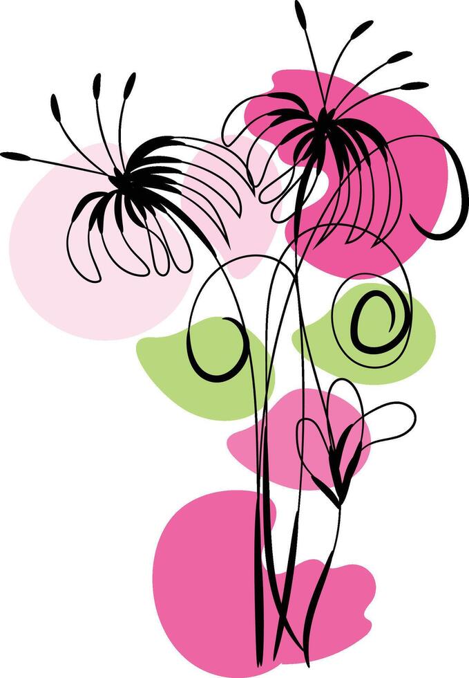 monocromo primavera flores colección vector