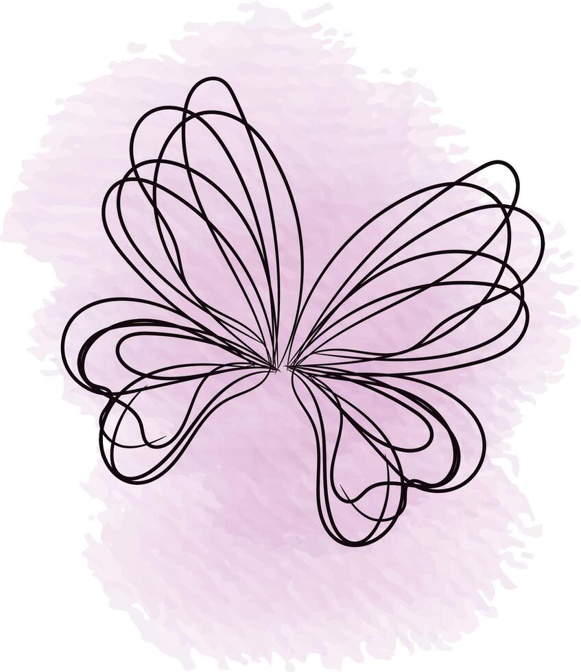 Linear flat butterfly outline design vector