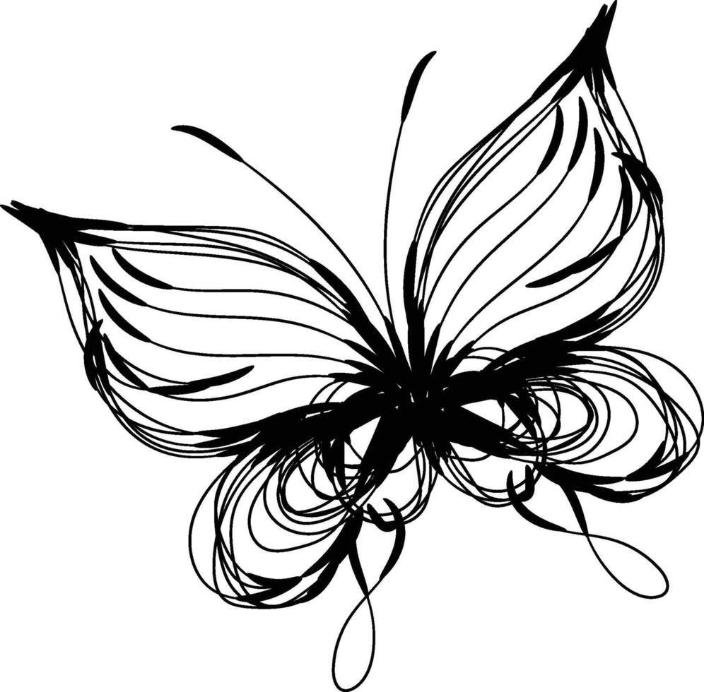 Beautiful butterfly outline illustration vector
