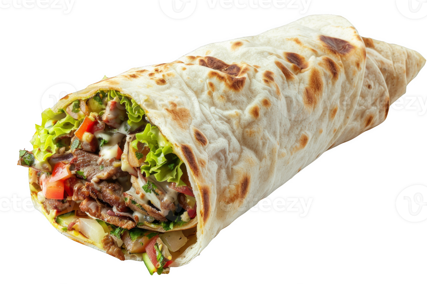 Freshly Made Shawarma Wrap png