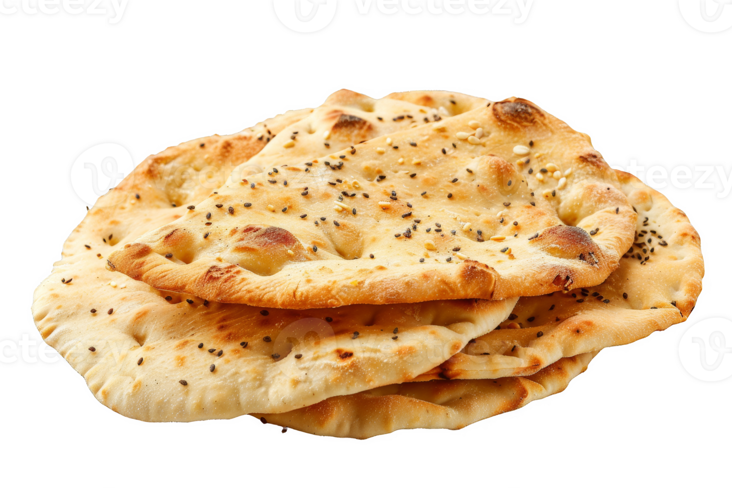 Fresh Baked Flatbread With Sesame Seeds png