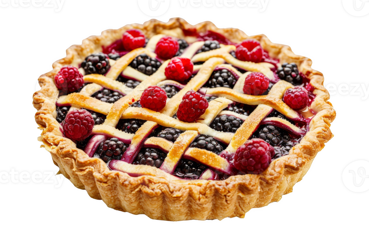 Delicious Berry Pie With Raspberries and Blueberries png