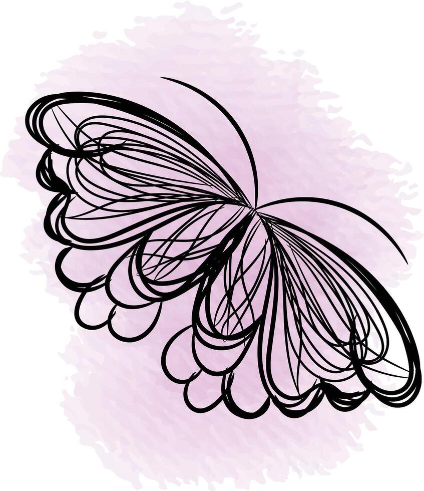 Linear flat butterfly outline design vector