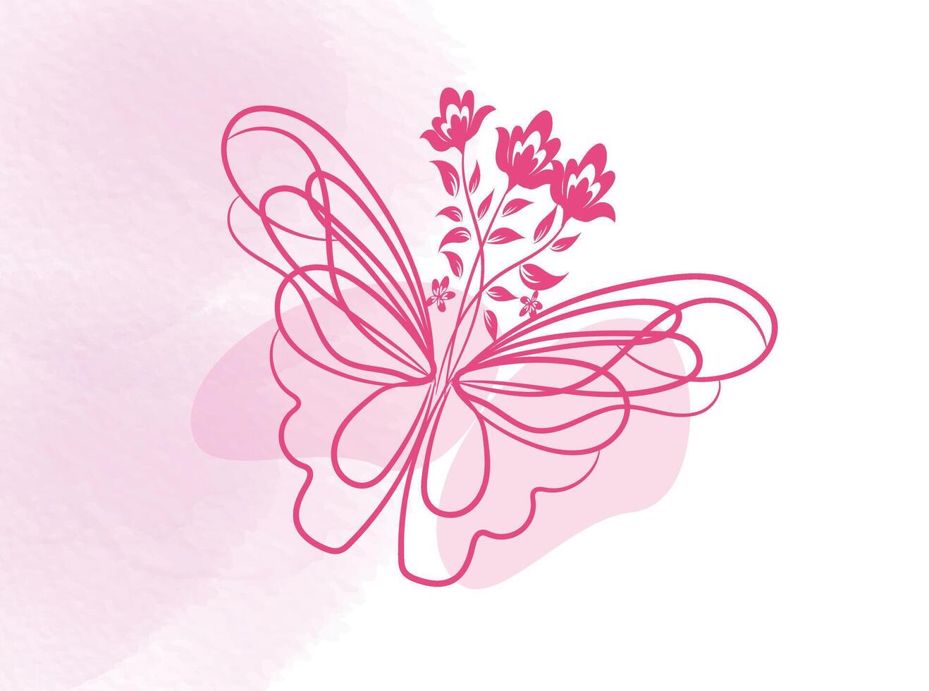 Beautiful butterfly outline illustration vector