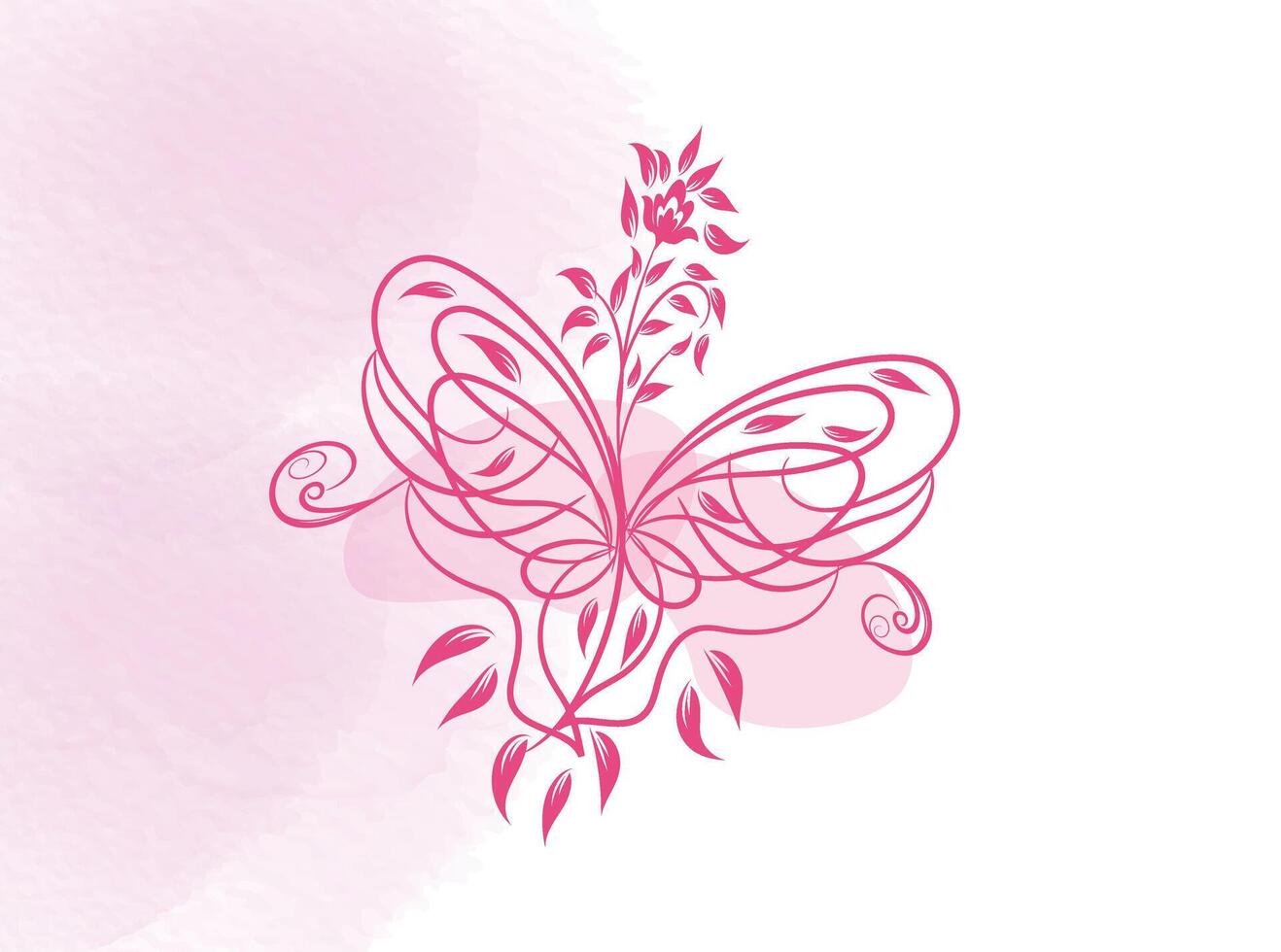 Beautiful butterfly outline illustration vector