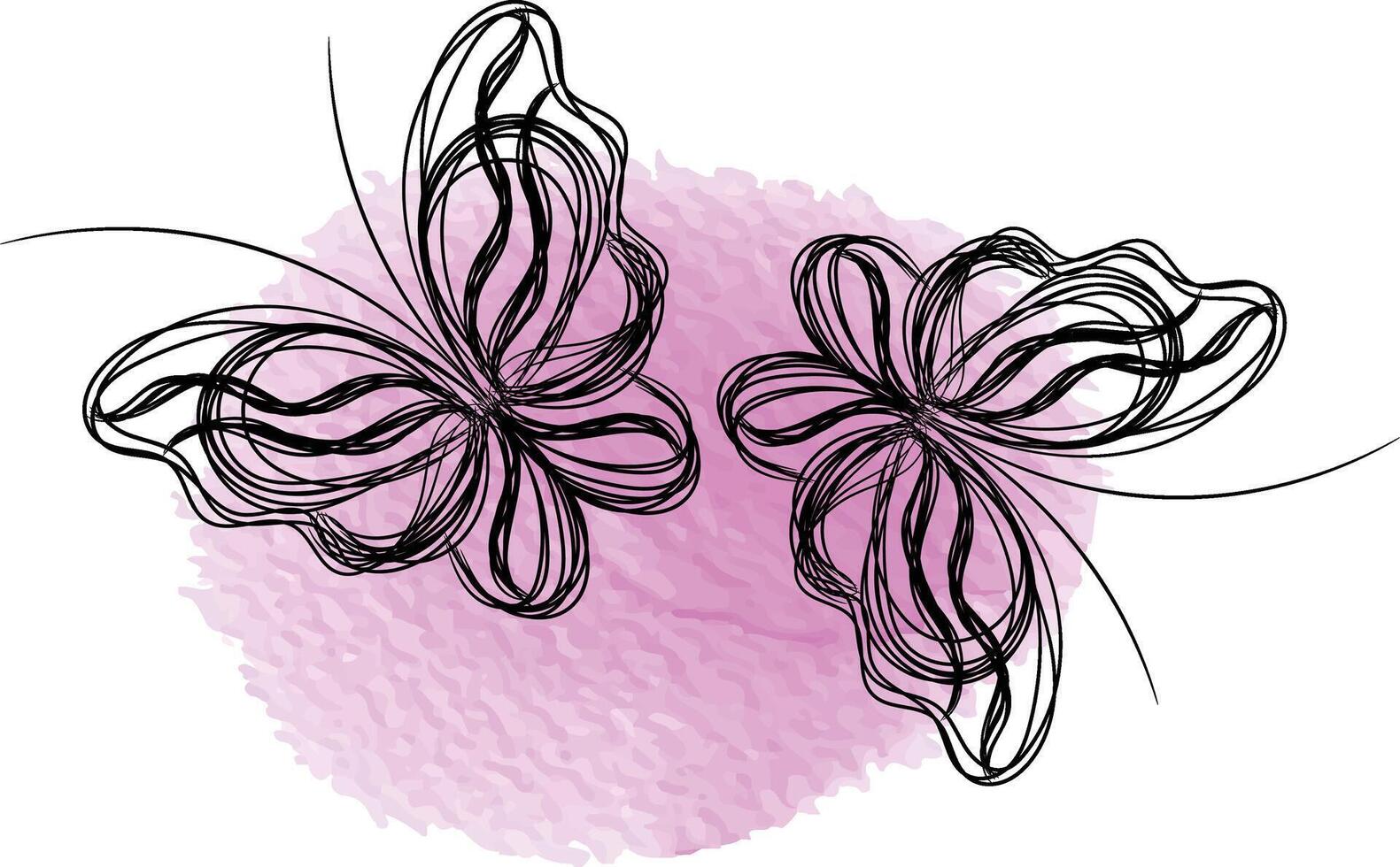 Butterfly outline with drawn details collection vector