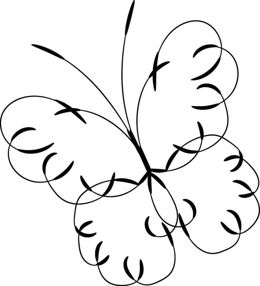 Beautiful butterfly outline illustration vector