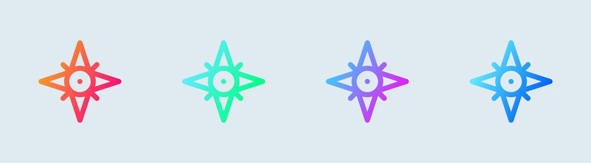 Compass line icon in gradient colors. Exploration signs illustration. vector