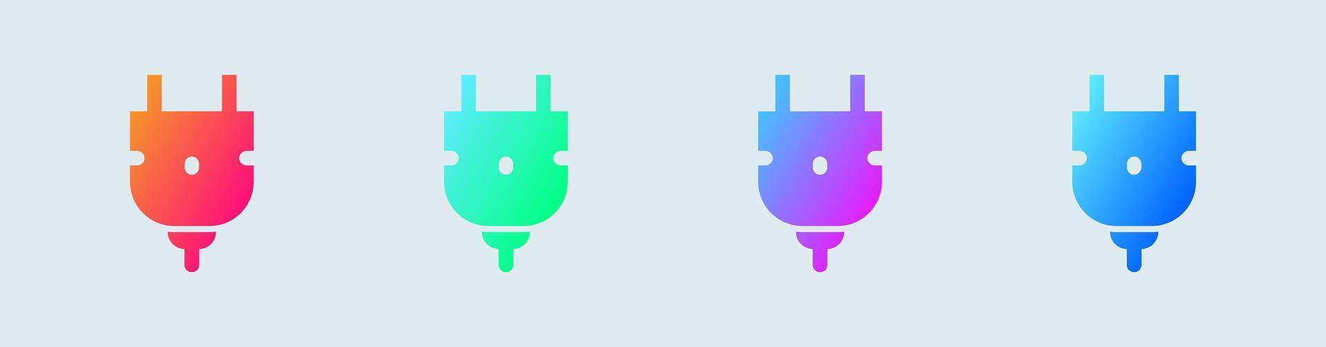 Socket solid icon in gradient colors. Power plug signs illustration. vector