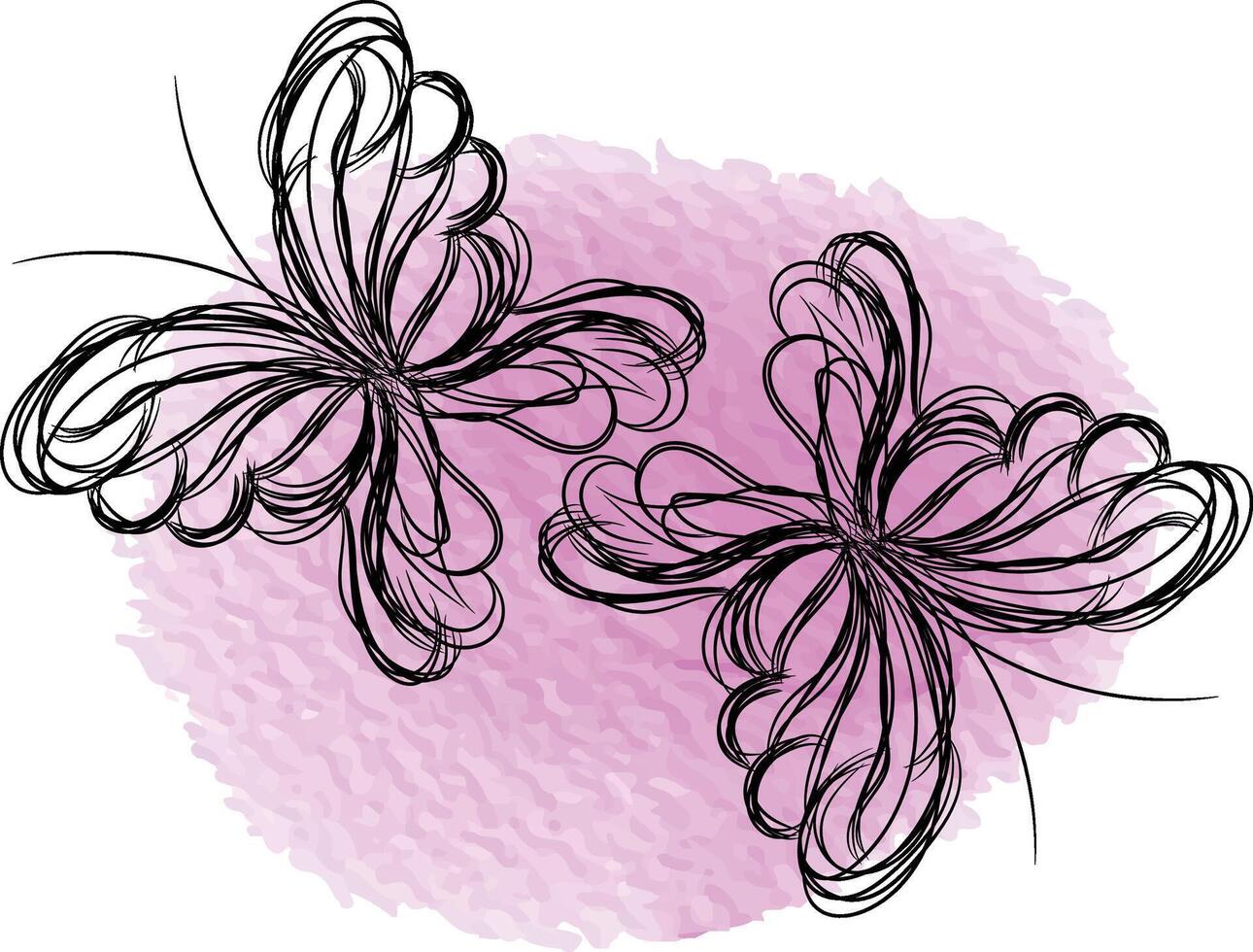 Butterfly outline with drawn details collection vector