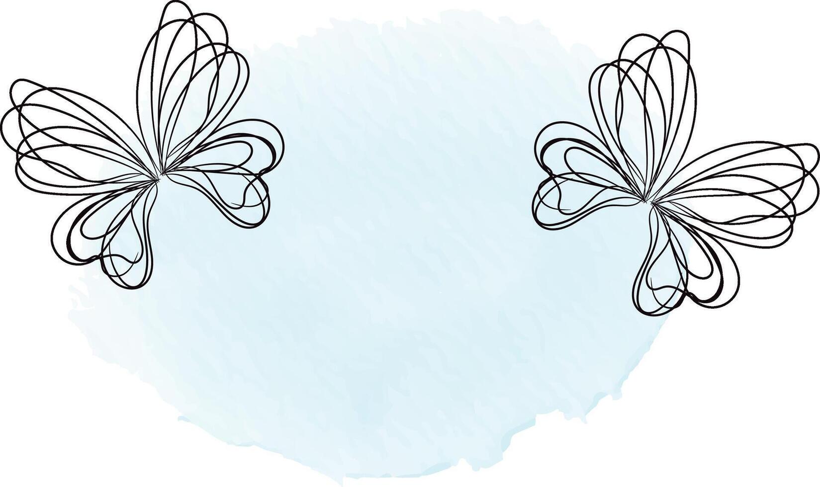 Beautiful butterfly outline illustration vector