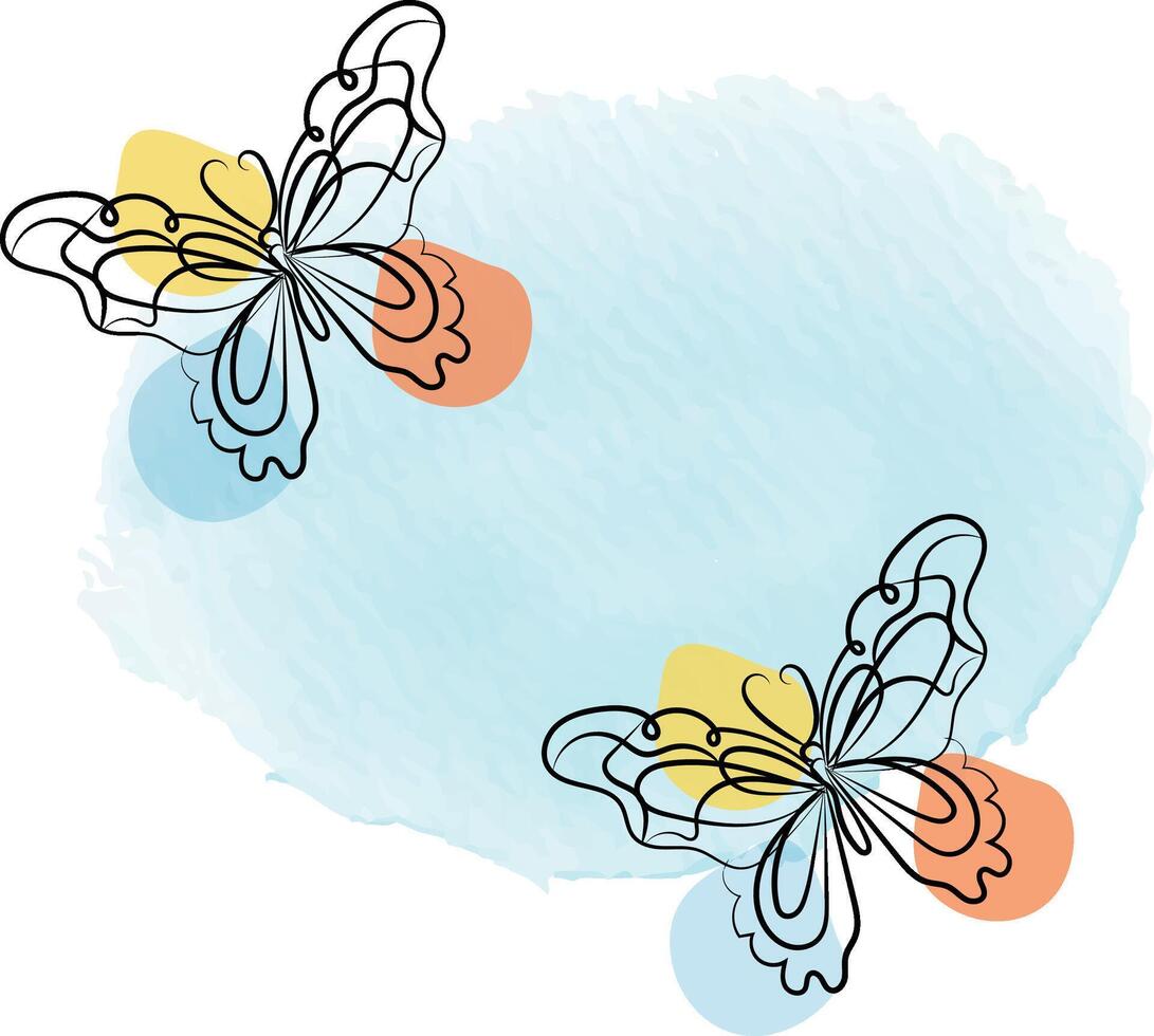 Butterfly outline with drawn details collection vector