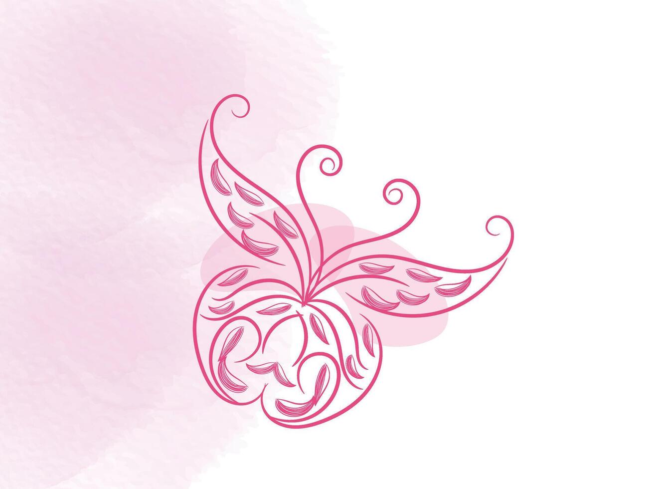 Beautiful butterfly outline illustration vector