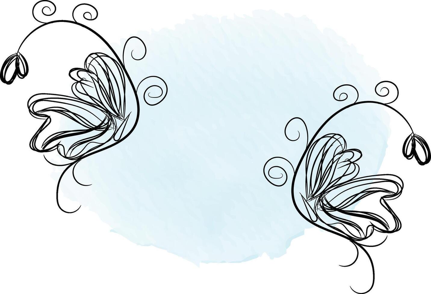 Beautiful butterfly outline illustration vector