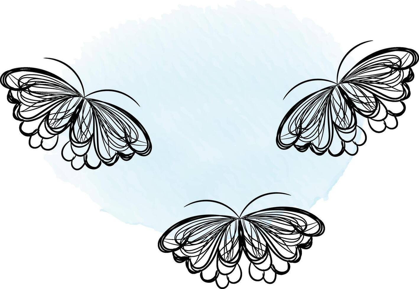 Beautiful butterfly outline illustration vector