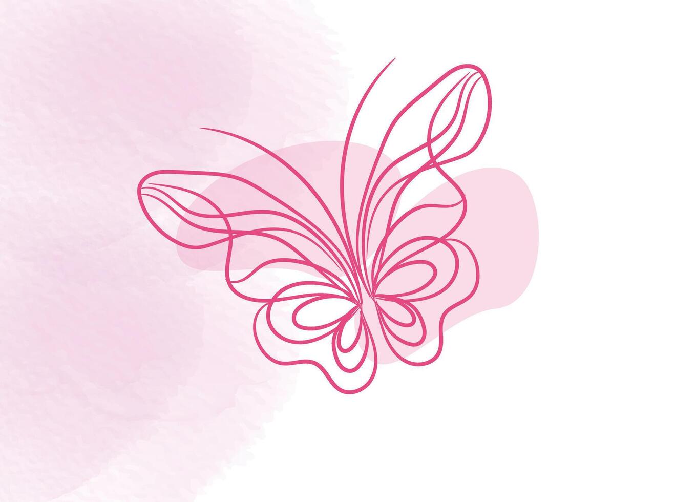 Beautiful butterfly outline illustration vector