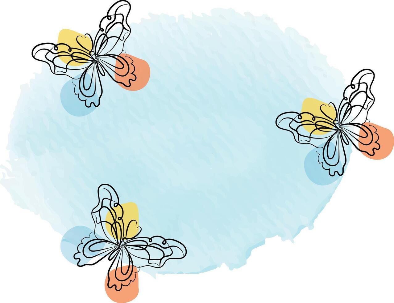 Butterfly outline with drawn details collection vector