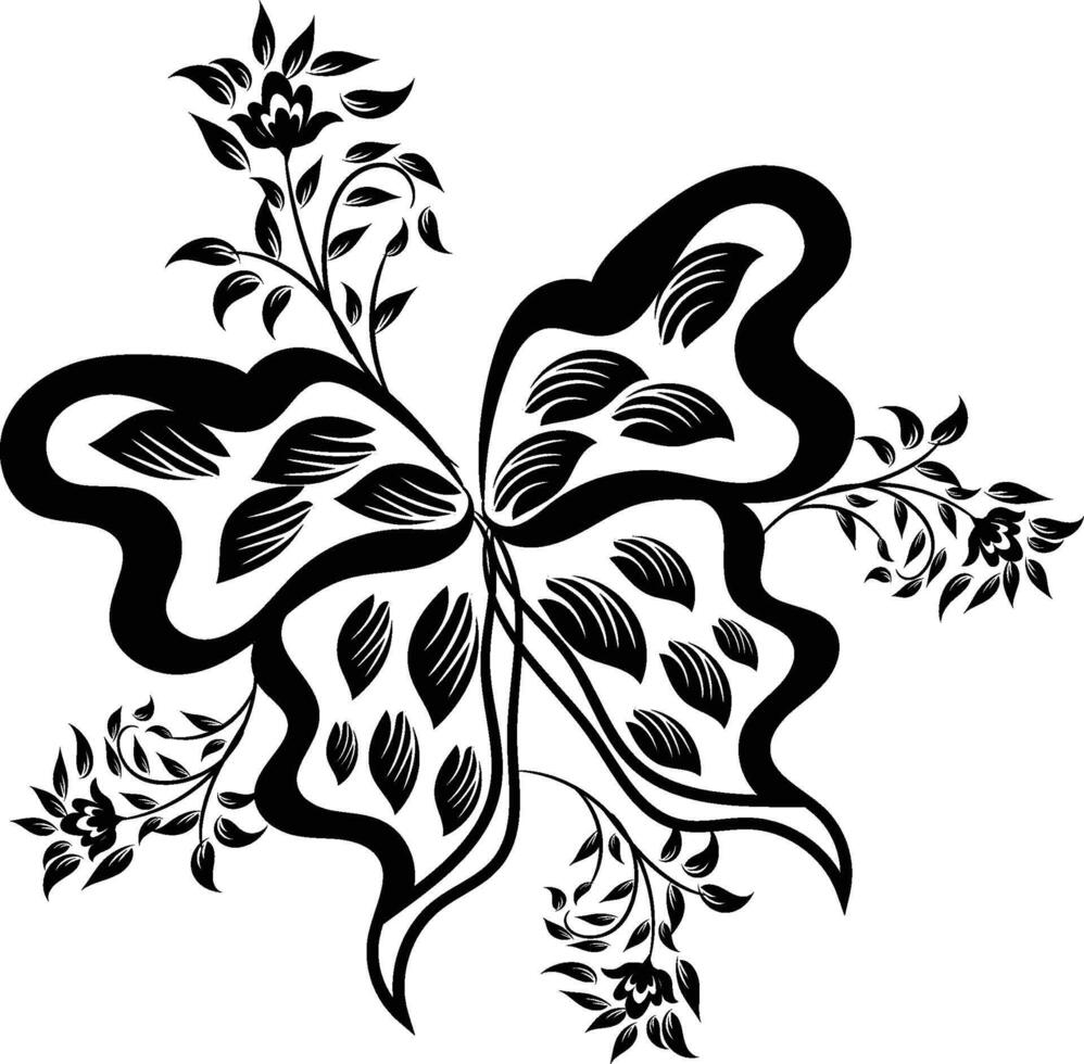 Beautiful butterfly outline illustration vector