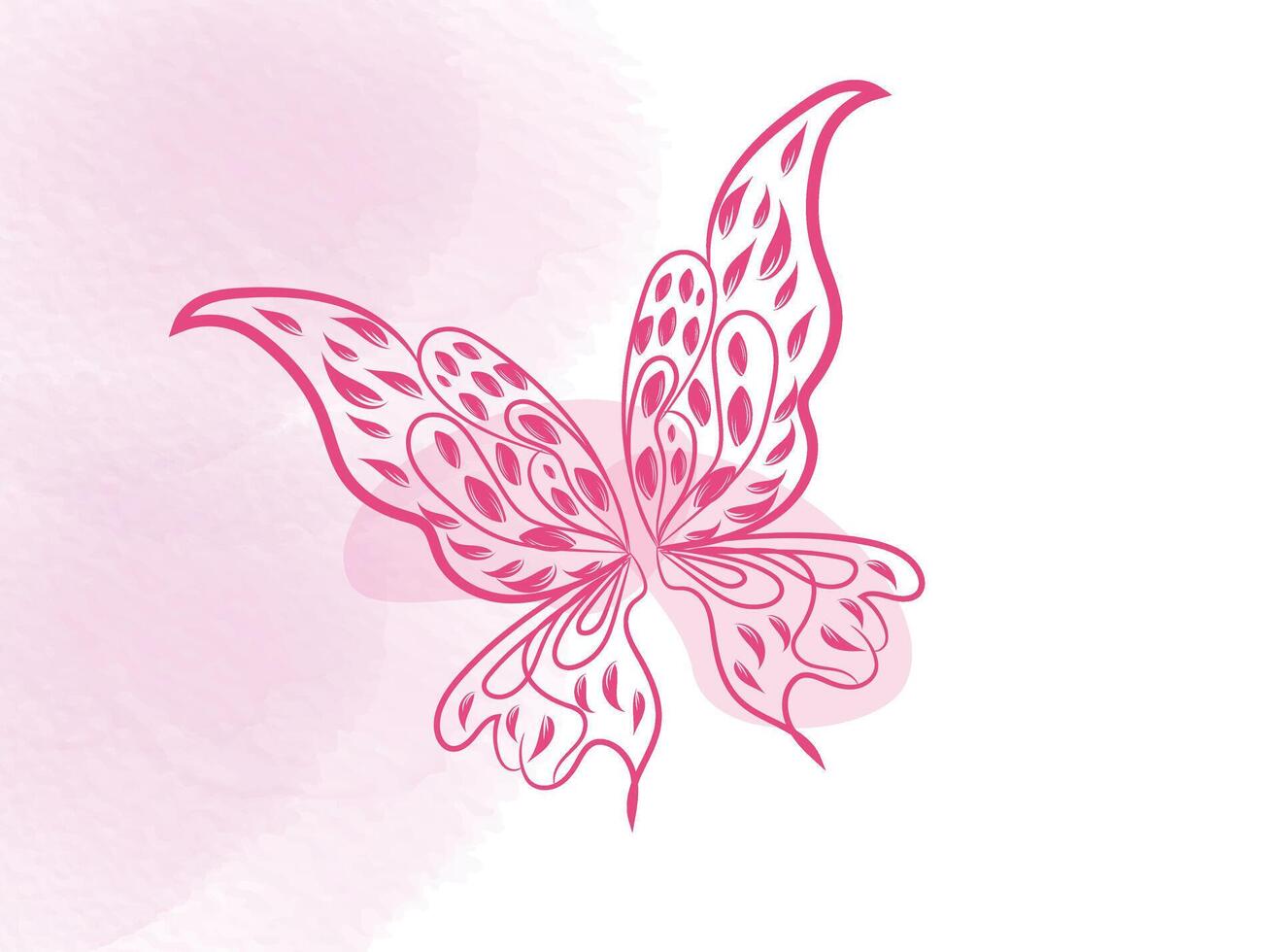 Beautiful butterfly outline illustration vector