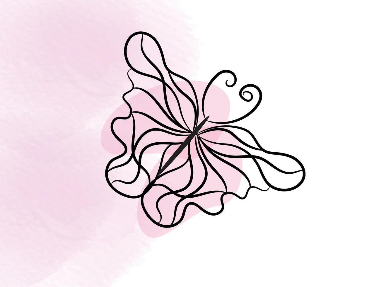 Beautiful butterfly outline illustration vector