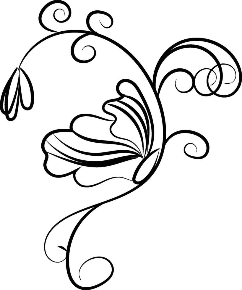 Beautiful butterfly outline illustration vector