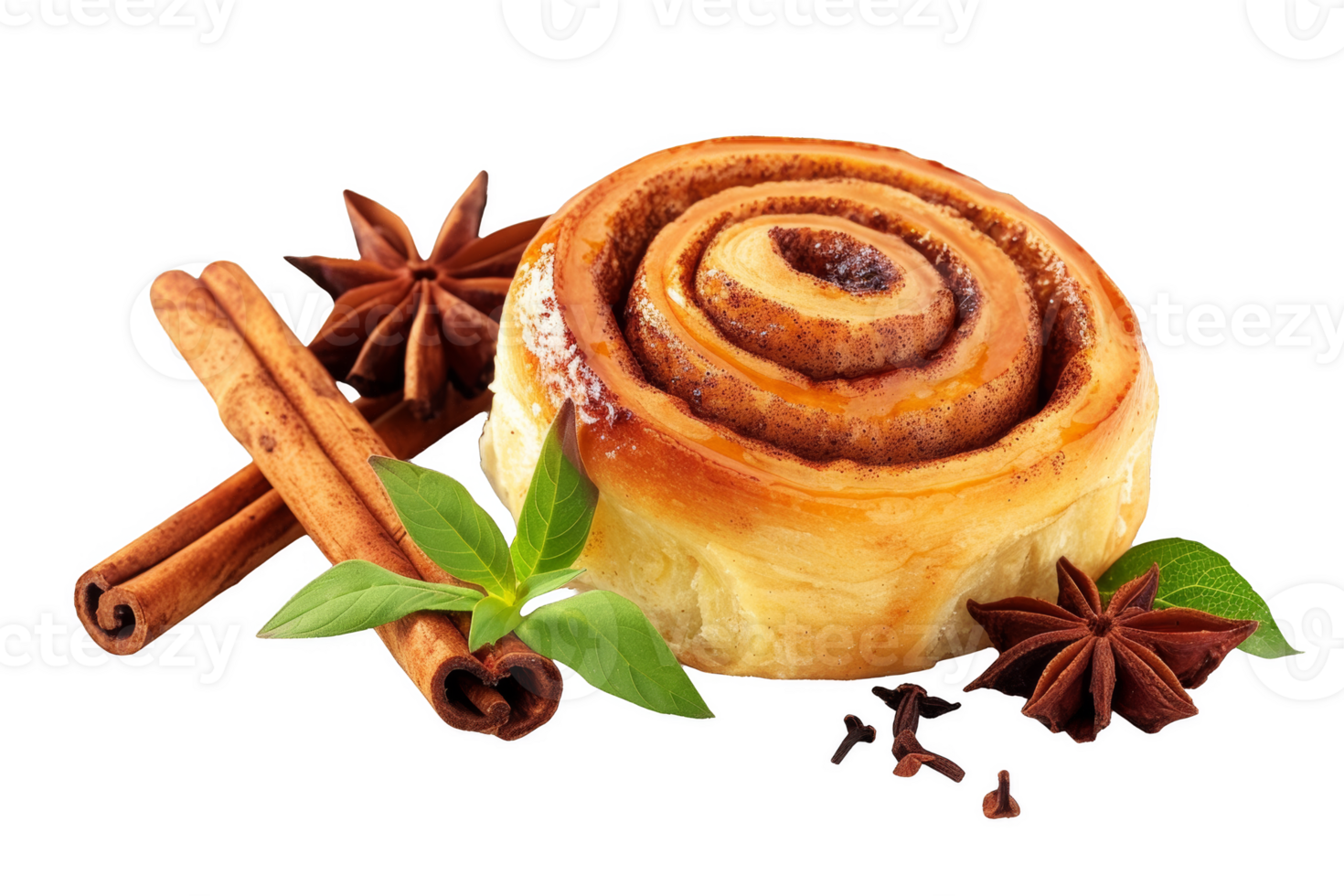 Cinnamon Roll With Star Anise png