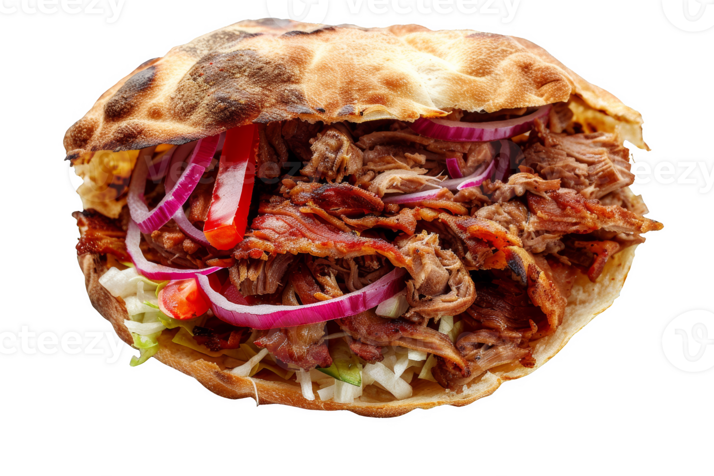 Juicy Doner Kebab With Fresh Vegetables png