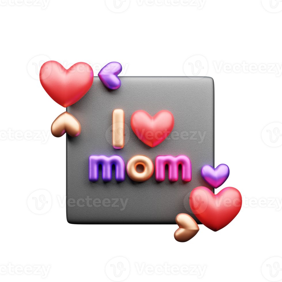 Happy Mother Day 3d icon png