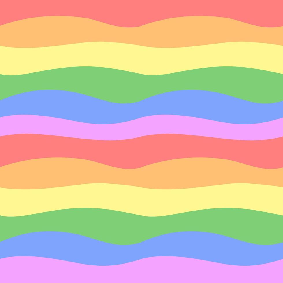 abstract waves rainbow seamless pattern, curves, pride month theme for using as background or printing vector