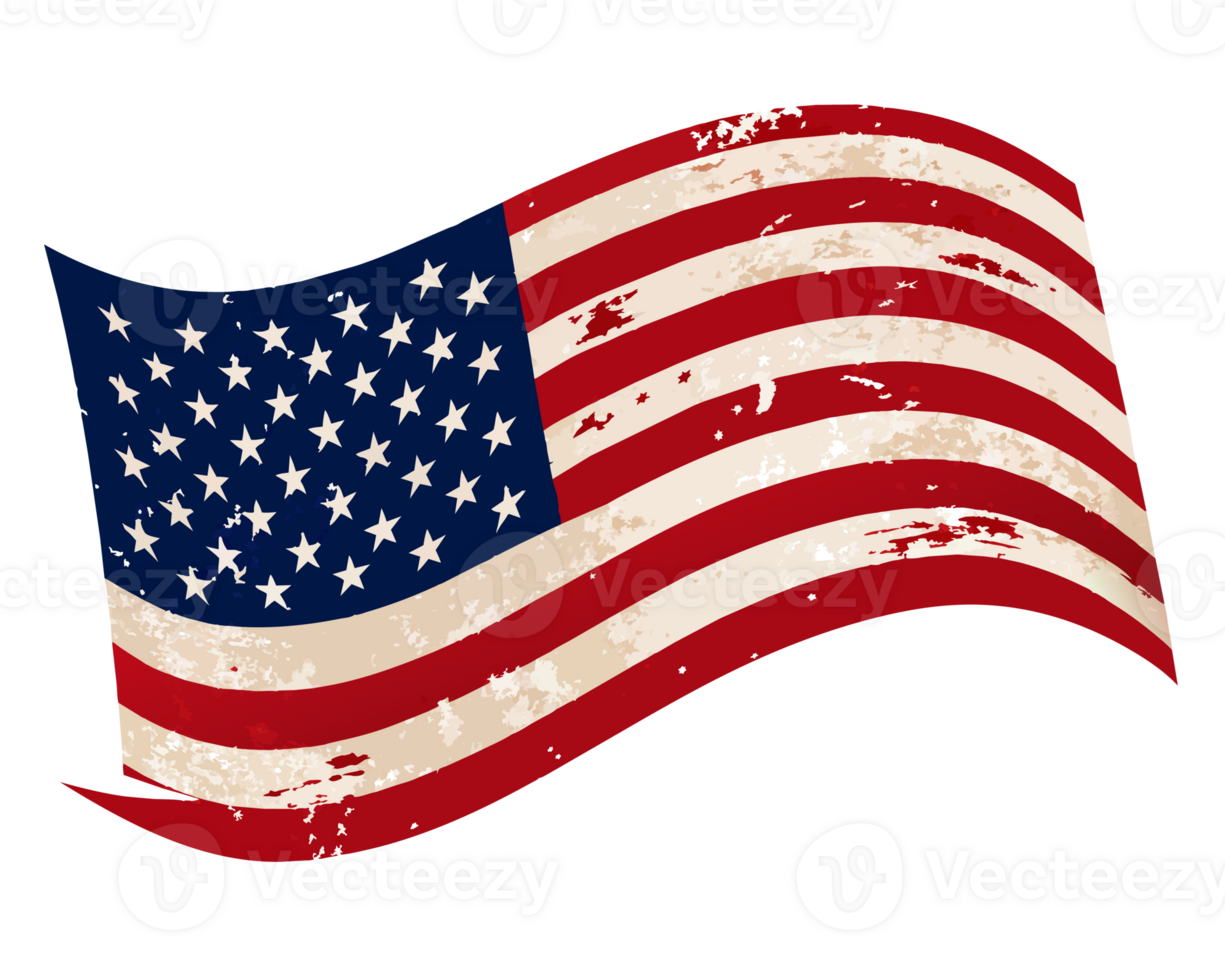 the American flag is depicted with broad brushstrokes in red, white, and blue png