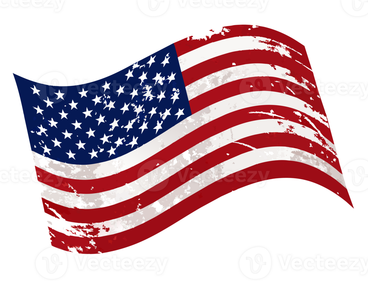 the American flag is depicted with broad brushstrokes in red, white, and blue png