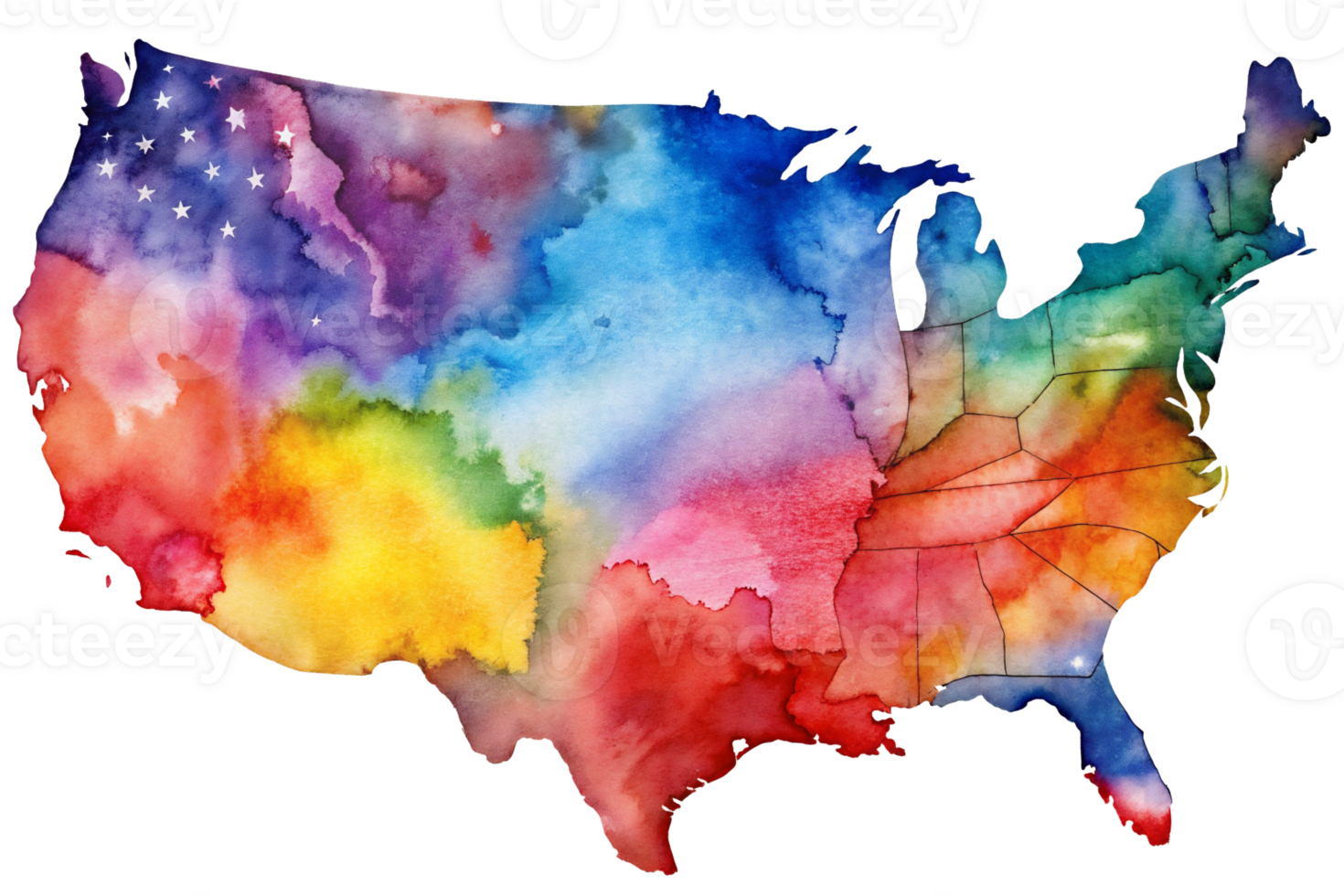rainbow watercolor graphics country USA png