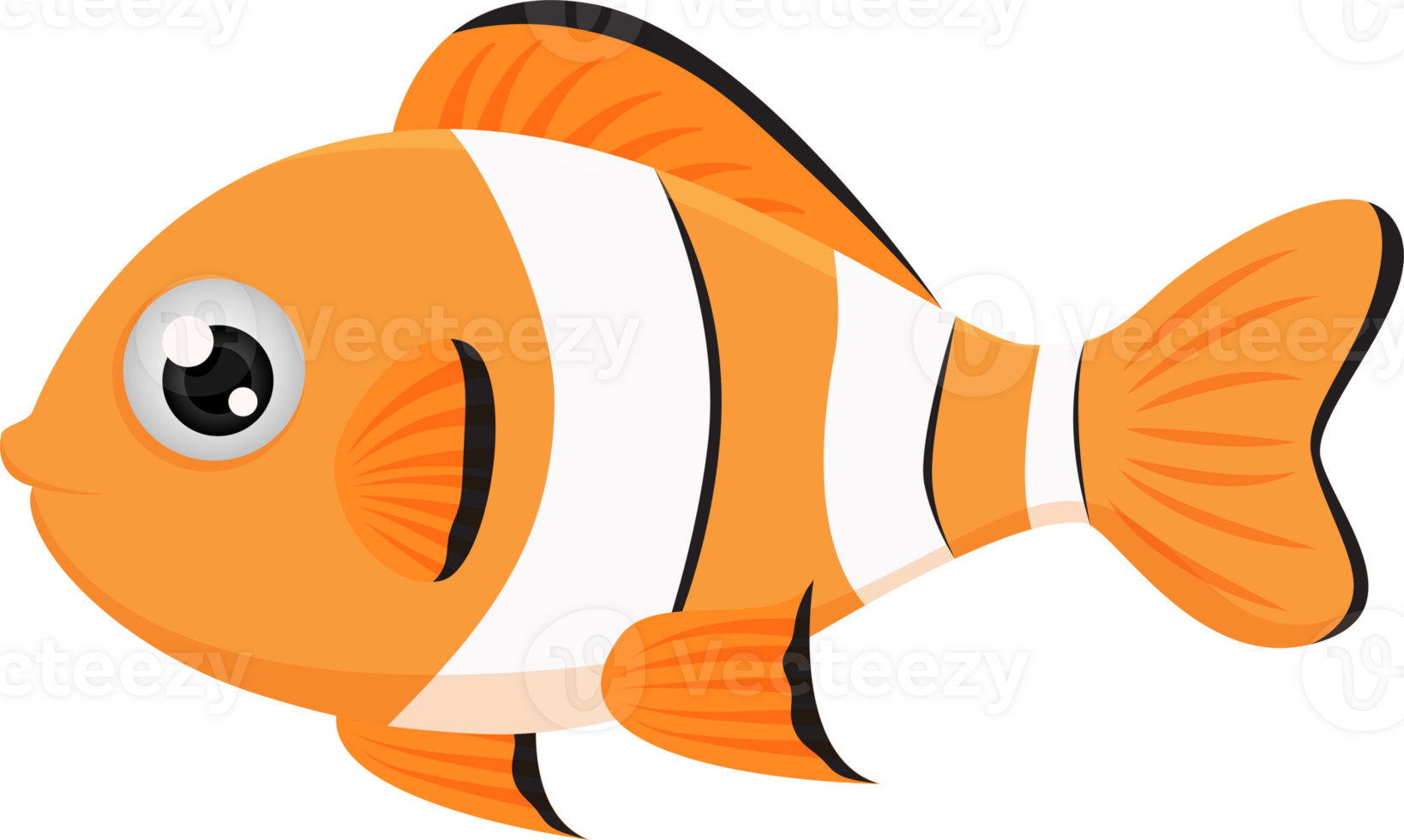 sea clown fish cartoon character illustration design isolate png