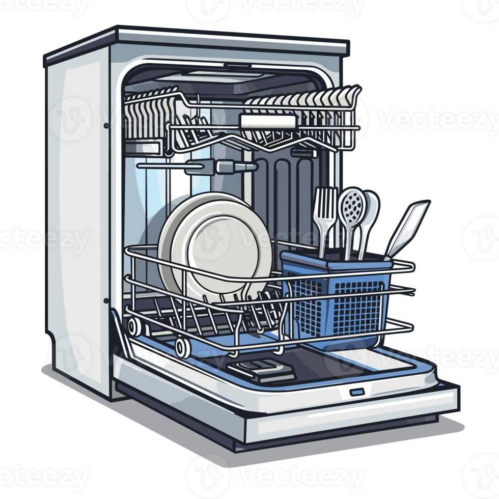 Dishwasher Cartoon Flat Color png