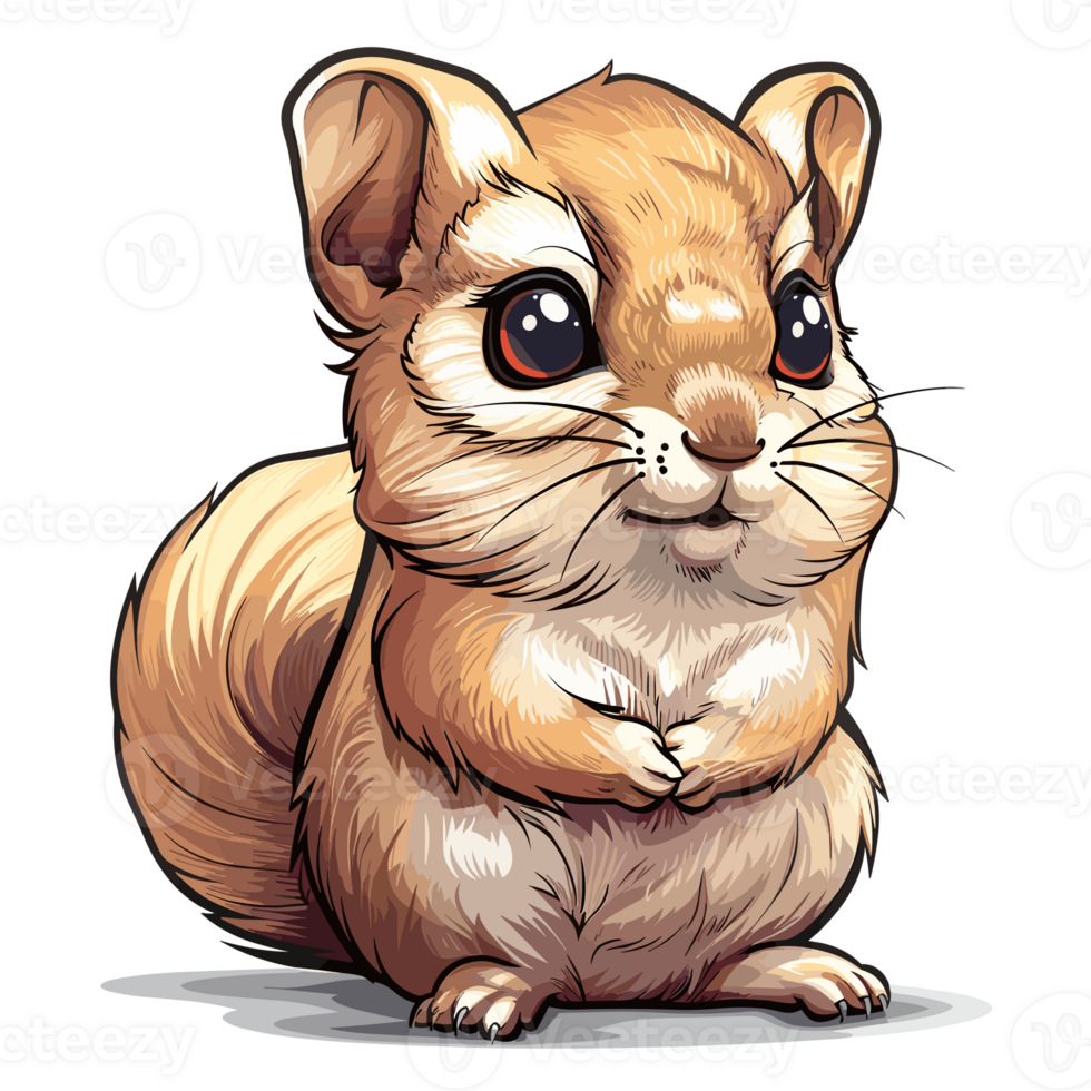 Chinchilla Cartoon Flat Color png