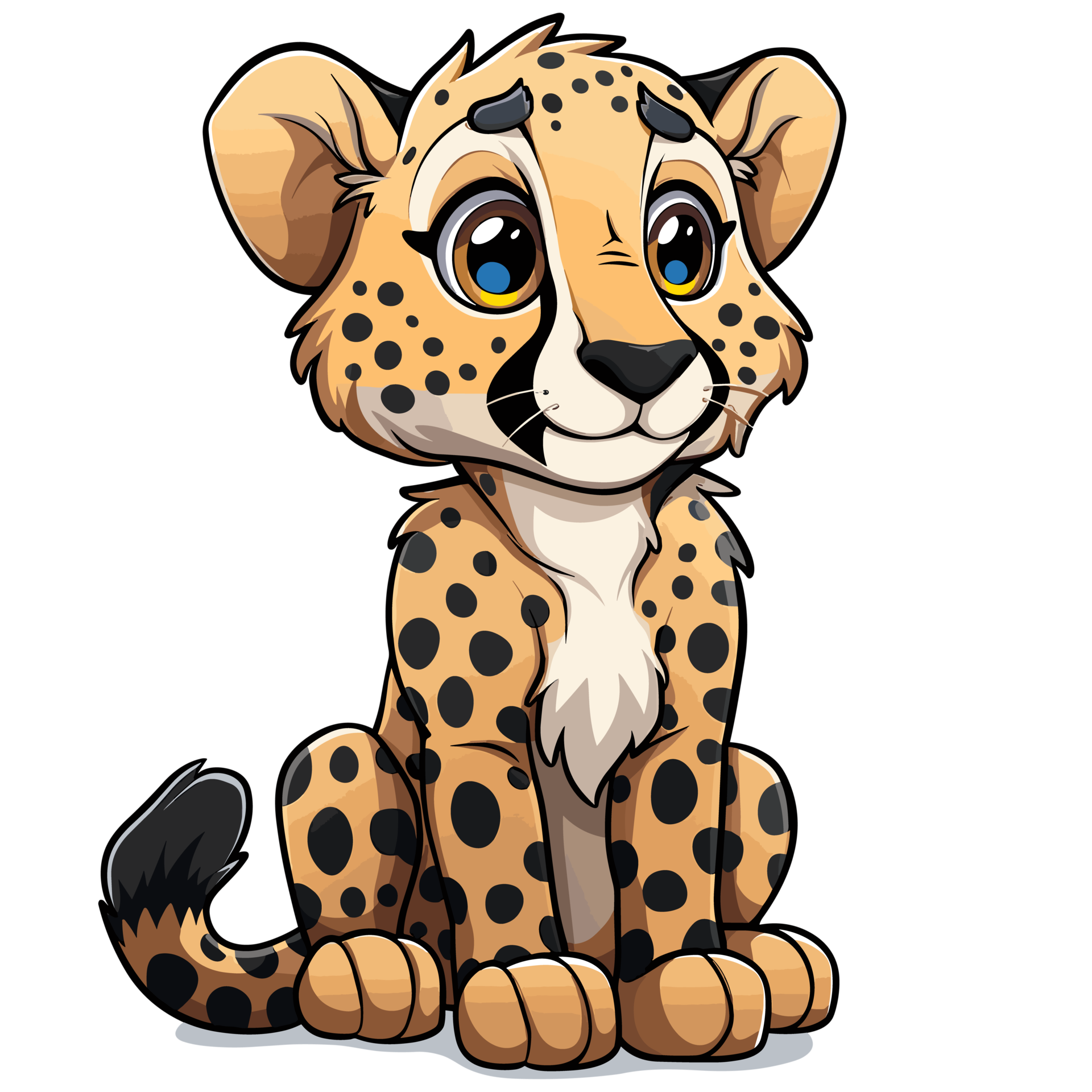 Cheetah Cartoon Flat Color 44766497 PNG