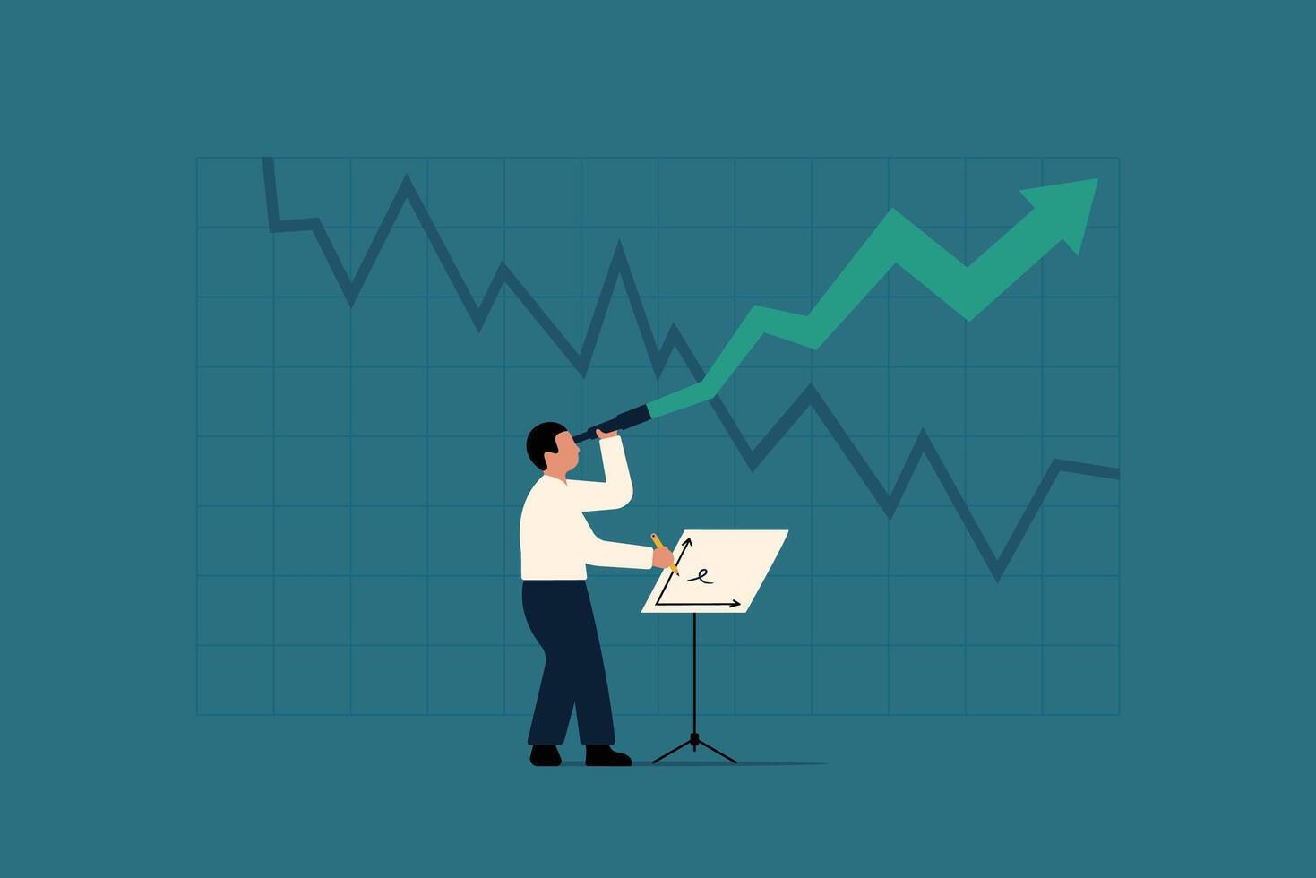 Forward Looking Growth Analysis. vector