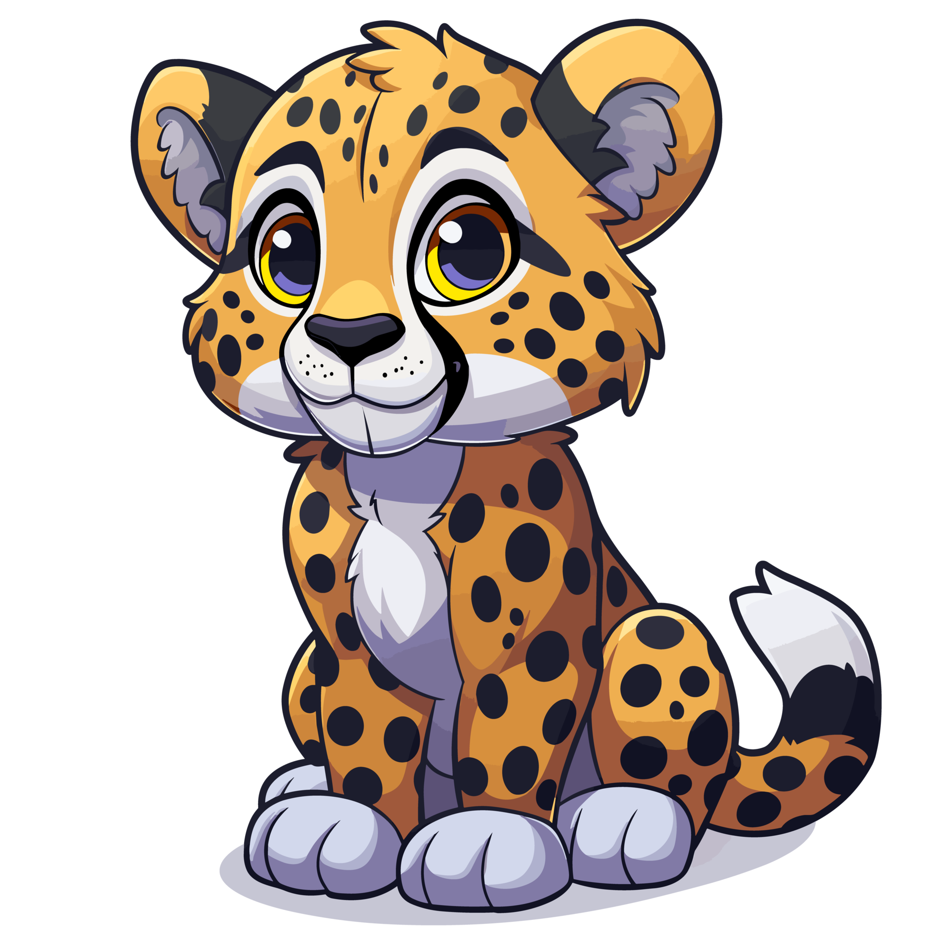 Cheetah Cartoon Flat Color 44766732 PNG