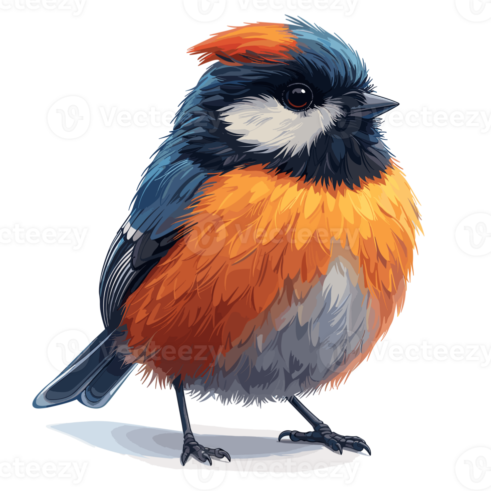 Chickadee Cartoon Flat Color png