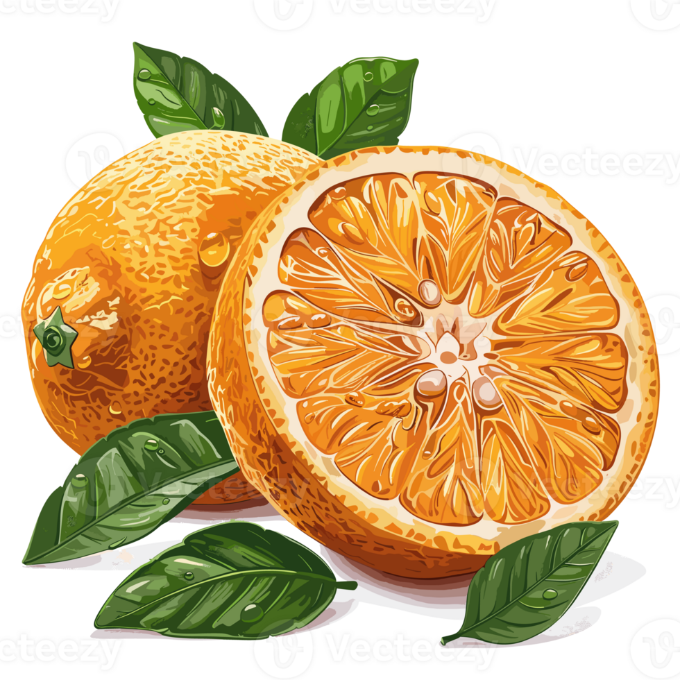 Bergamot Orange Flat Colors Cartoon png