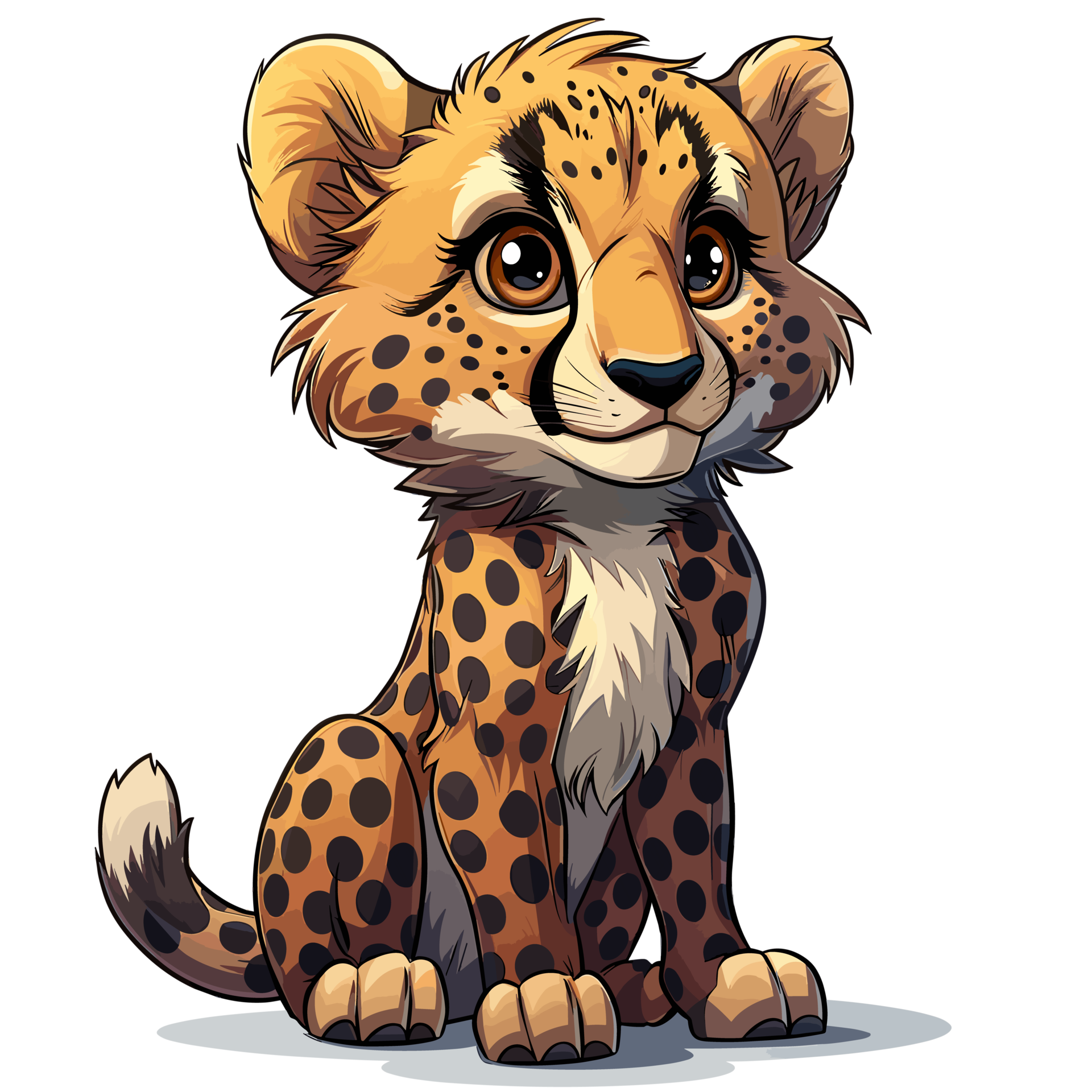Cheetah Cartoon Flat Color 44766876 PNG