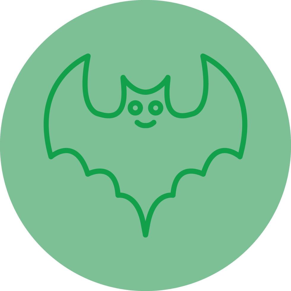 Bat Green Line Circle Icon Design vector