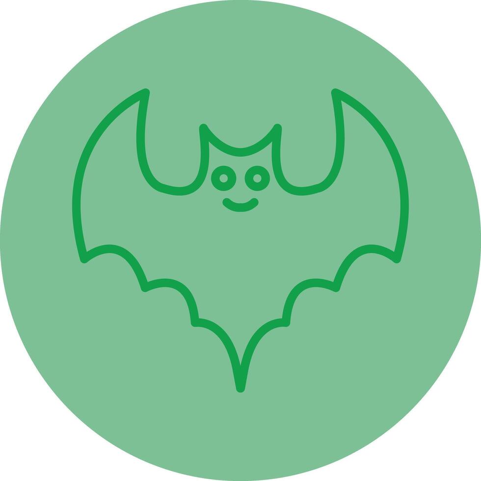 Bat Green Line Circle Icon Design vector