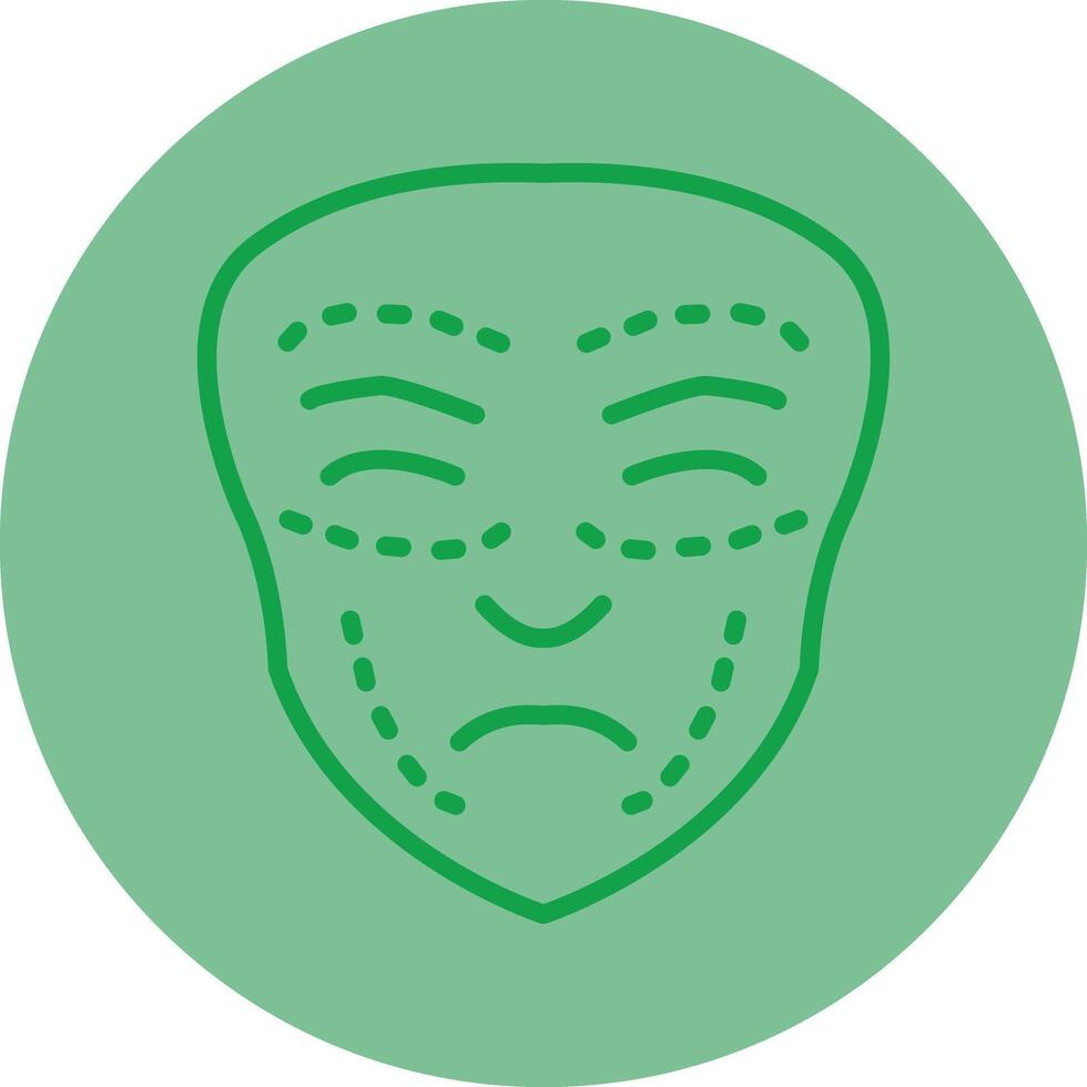 facial el plastico cirugía verde línea circulo icono diseño vector