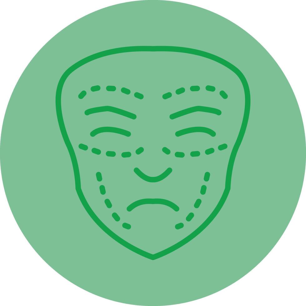 Facial Plastic Surgery Green Line Circle Icon Design vector