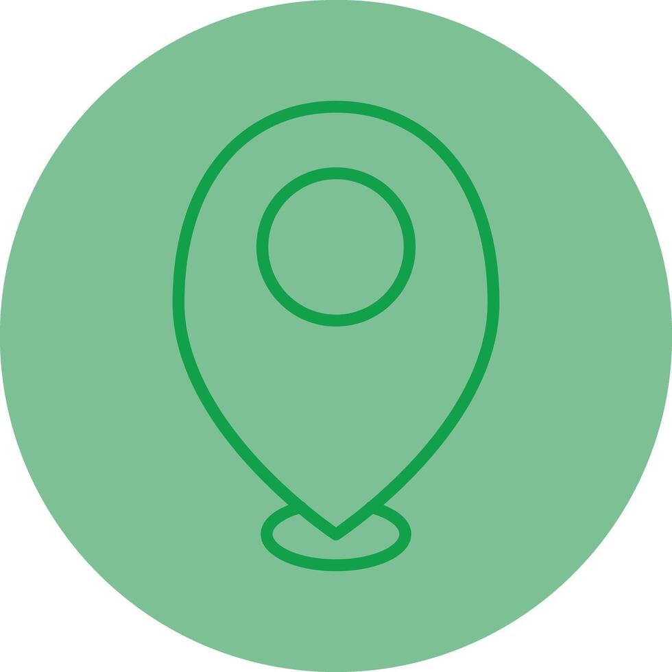 Location Mark Green Line Circle Icon Design vector
