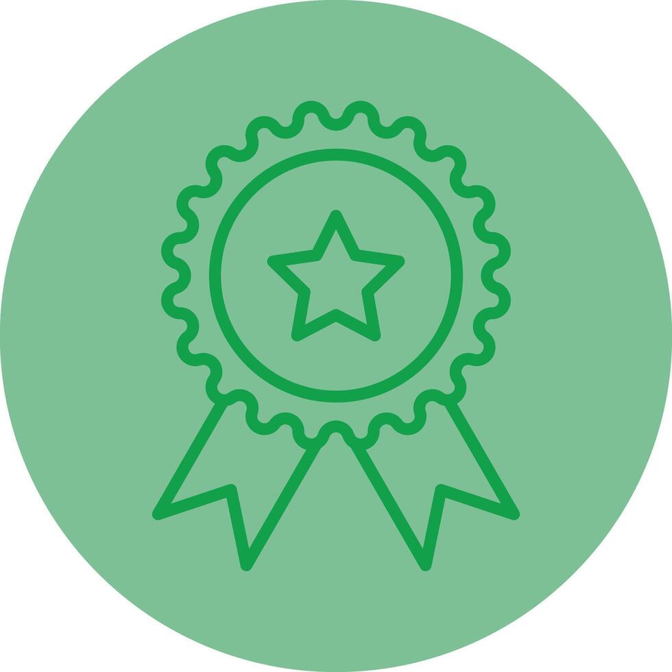 Medal Green Line Circle Icon Design vector