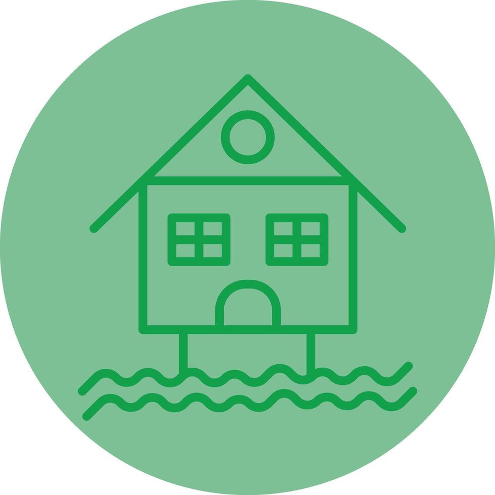 Resort Green Line Circle Icon Design vector