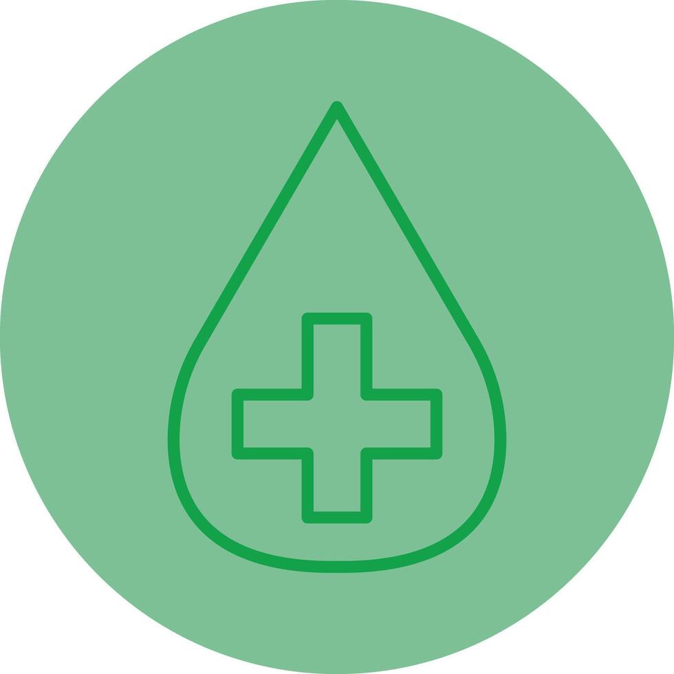 Blood Donation Green Line Circle Icon Design vector