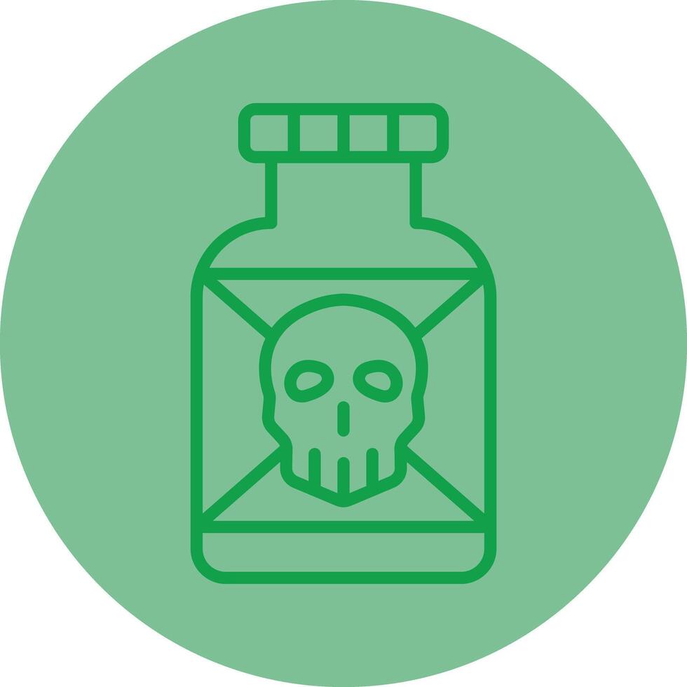 Posion Green Line Circle Icon Design vector